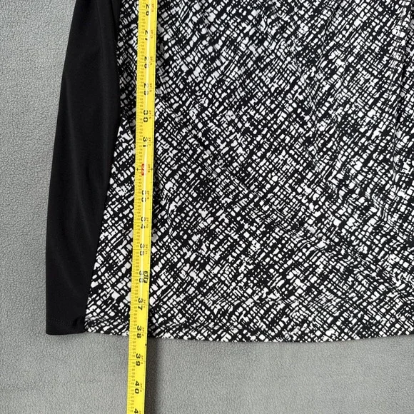 Lauren Ralph Lauren Dress Womens 12 Black White Sheath Stretch 3/4 Sleeve Career - Picture 4 of 13